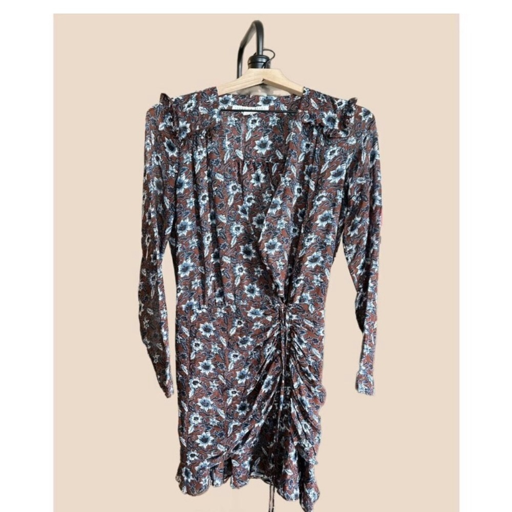 Veronica Beard Sean Ruched Floral Print Dress